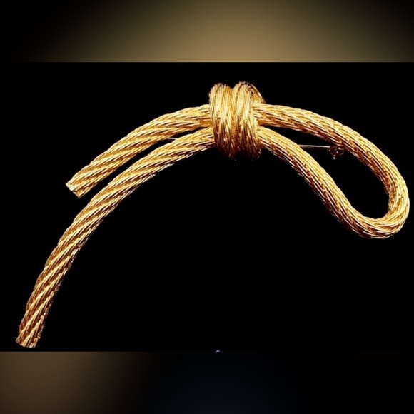 Christian Dior Vintage Luxury Designer Modern Rope knot Pin Brooch - Picture 1 of 7